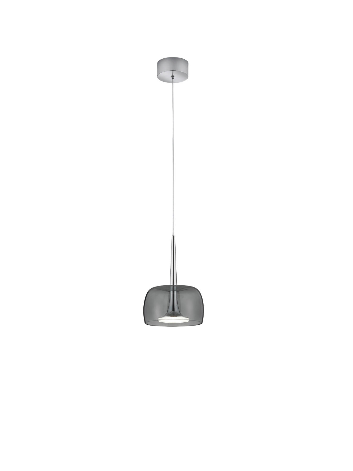 LED-HÄNGELEUCHTE Flute 8/24-200 cm  - Chromfarben, Design, Glas/Kunststoff (8/24-200cm) - Helestra