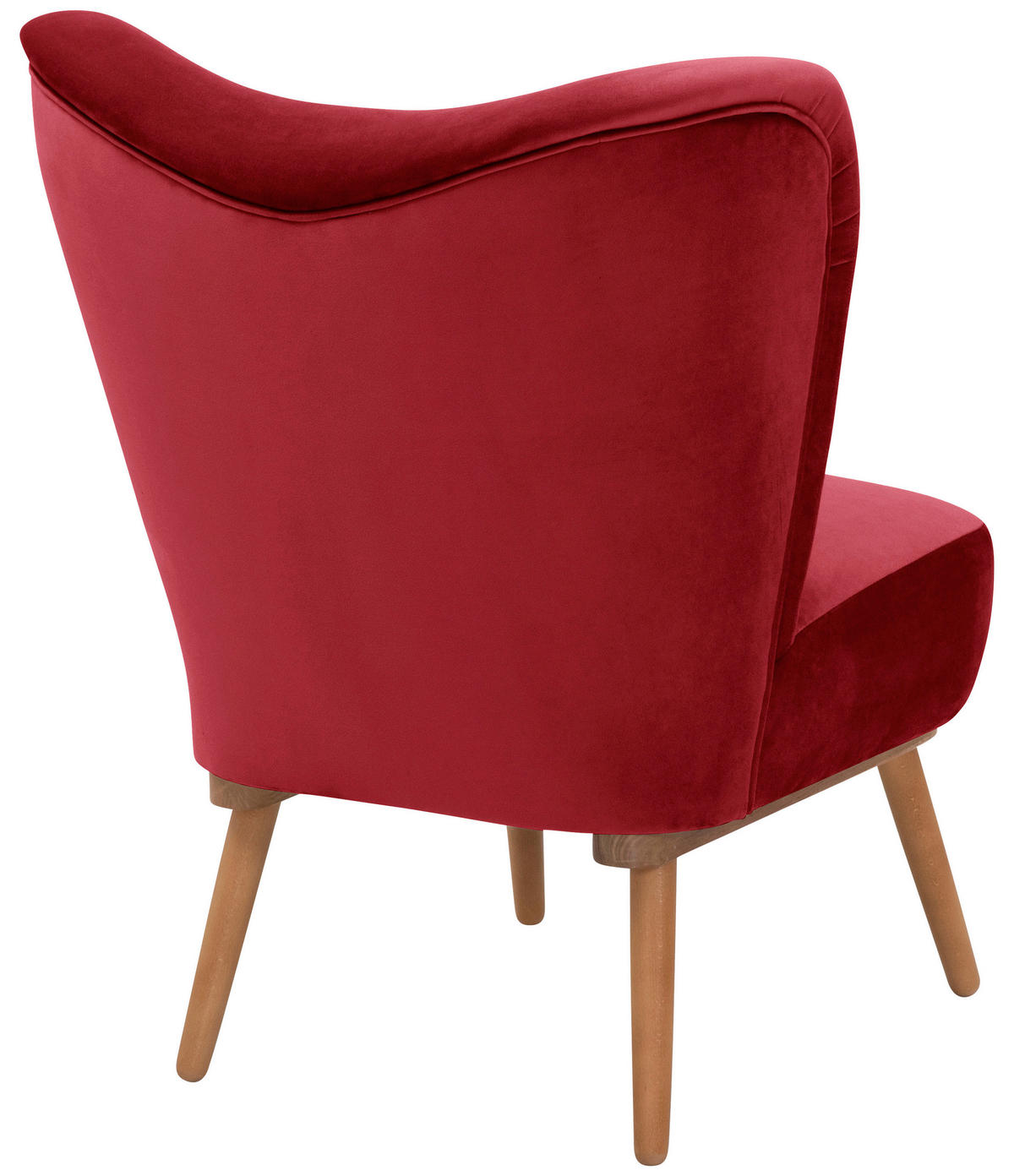 SESSEL in Samt, Velours Rot  - Rot/Erlefarben, Design, Holz/Textil (74/72/90cm) - Max Winzer