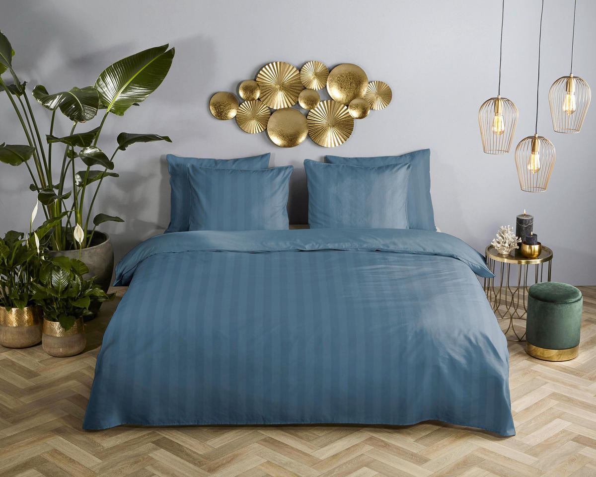 BETTWÄSCHE 2-teilig Descanso Satin 140/200 cm  - Blau, Basics, Textil (140/200cm)