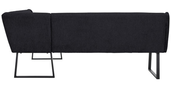 ECKBANK 217/159 cm Webstoff Schwarz - Schwarz, Design, Textil/Metall (217/159cm) - Novel