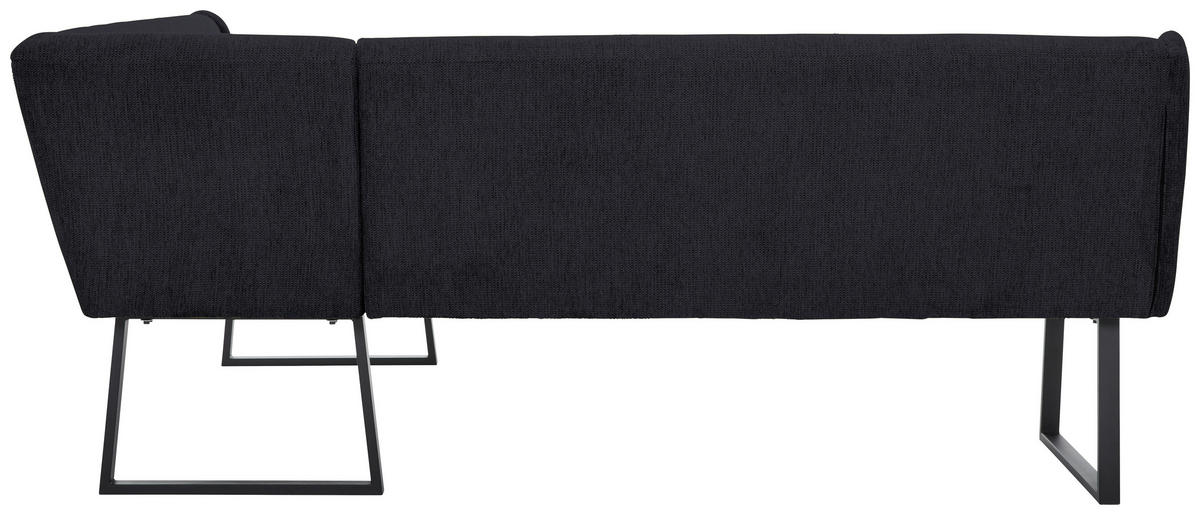 ECKBANK 237/159 cm Webstoff Schwarz   - Schwarz, Design, Textil/Metall (237/159cm) - Novel