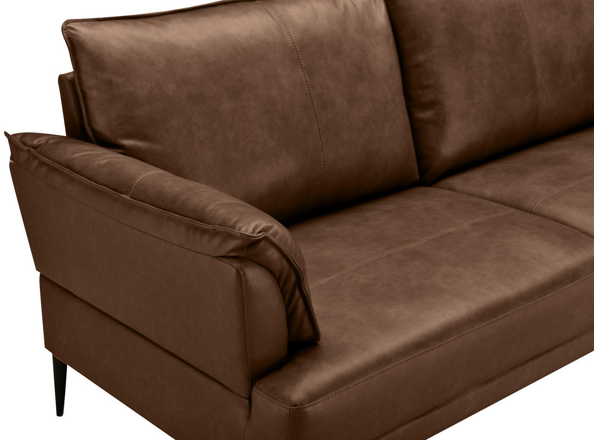 DVOSJED drvo, tekstil, koža  tamno smeđa    - tamno smeđa/crna, Design, koža/drvo (195/87/90cm) - MID.YOU