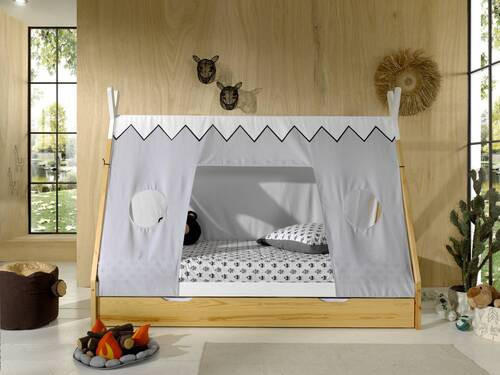 HAUSBETT Rollrost, Bettschublade 90/200 cm  in Weiß, Kieferfarben  - Weiß/Kieferfarben, MODERN, Holz/Holzwerkstoff (90/200cm) - MID.YOU