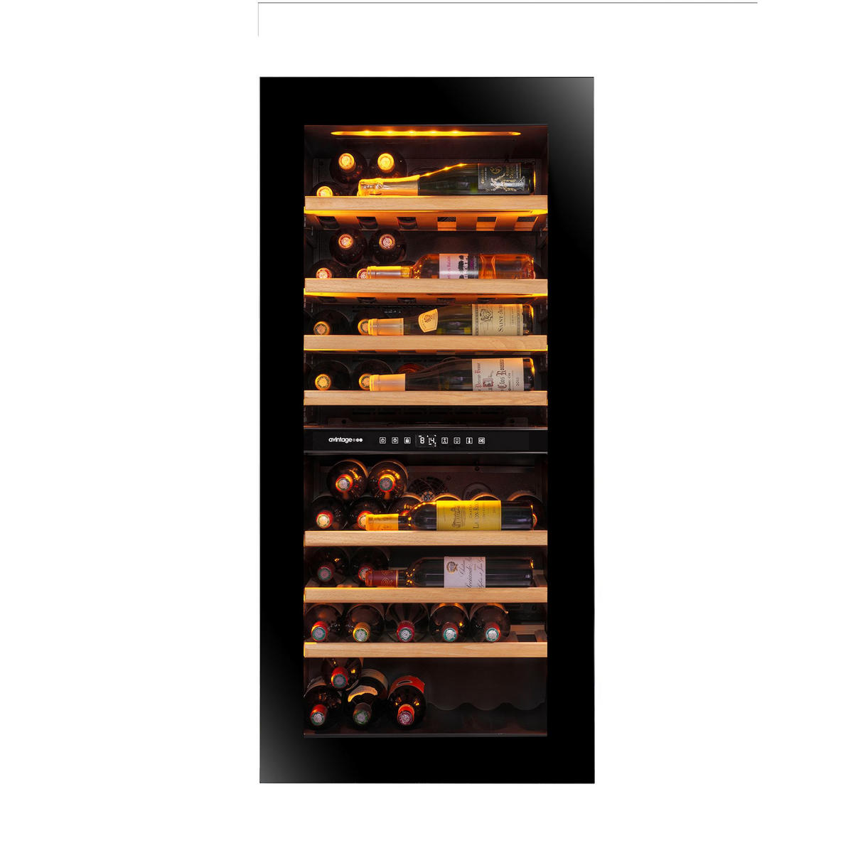 WEINKÜHLSCHRANK AVI122PLATINUM  - Schwarz, Basics, Glas/Holz (59,0/123,3/56,5cm)