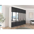 SCHWEBETÜRENSCHRANK 271/223/68 cm 4-türig Schwarz, Weiß  - Chromfarben/Schwarz, Design, Glas/Holzwerkstoff (271/223/68cm) - Novel