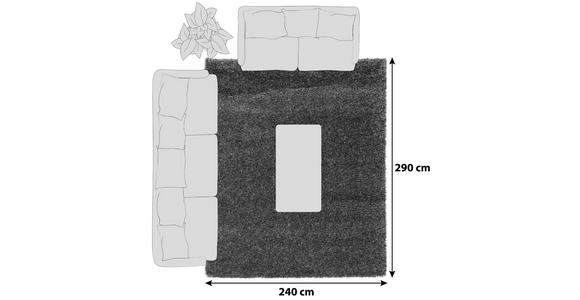 HOCHFLORTEPPICH 240/290 cm Fashion Shaggy Dunkelgrau - Dunkelgrau, Basics, Textil (240/290cm) - Novel