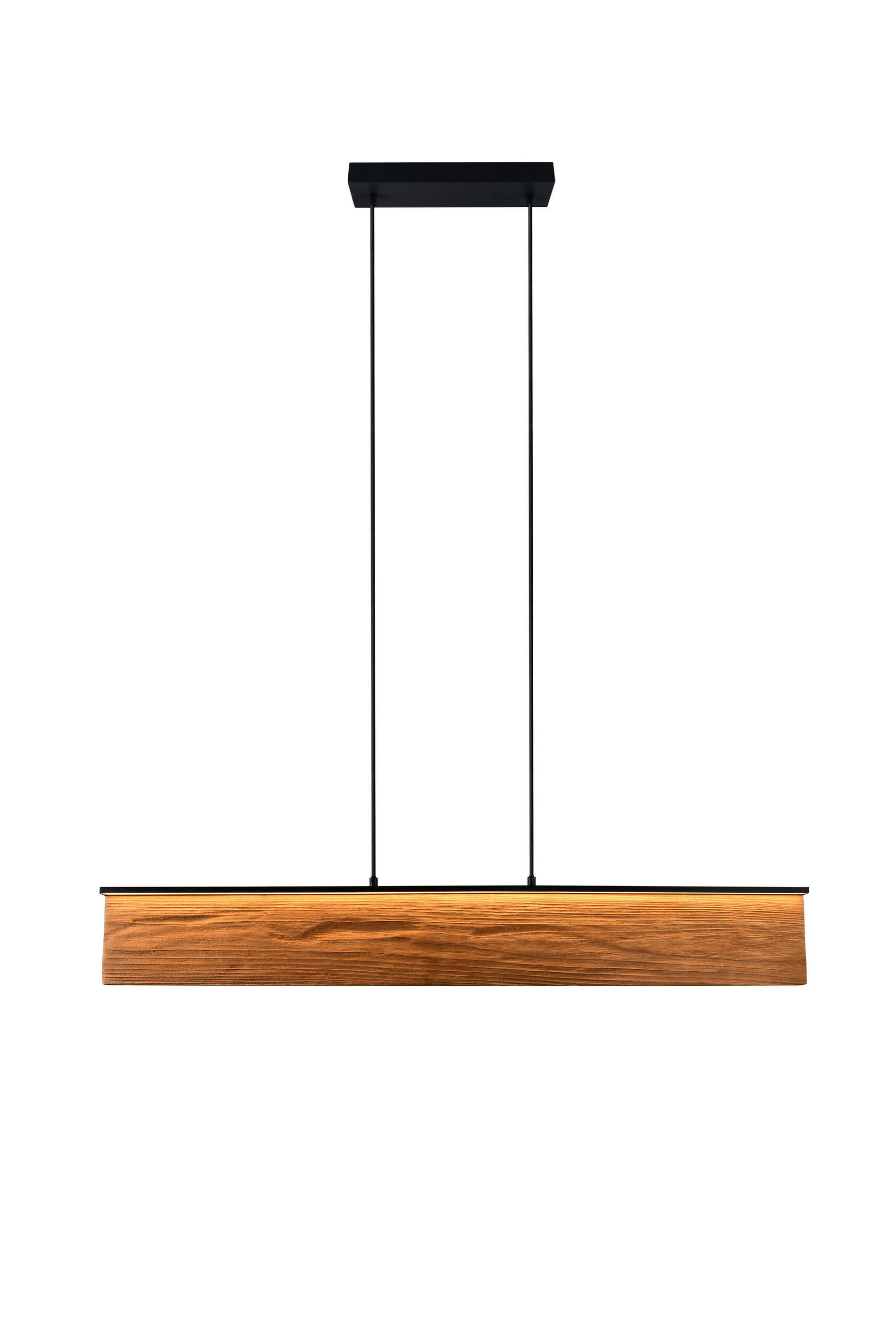 LED-PENDELLEUCHTE KALEA - Schwarz/Naturfarben, Natur, Holz/Metall (110/150/8,5cm) - Trio Leuchten