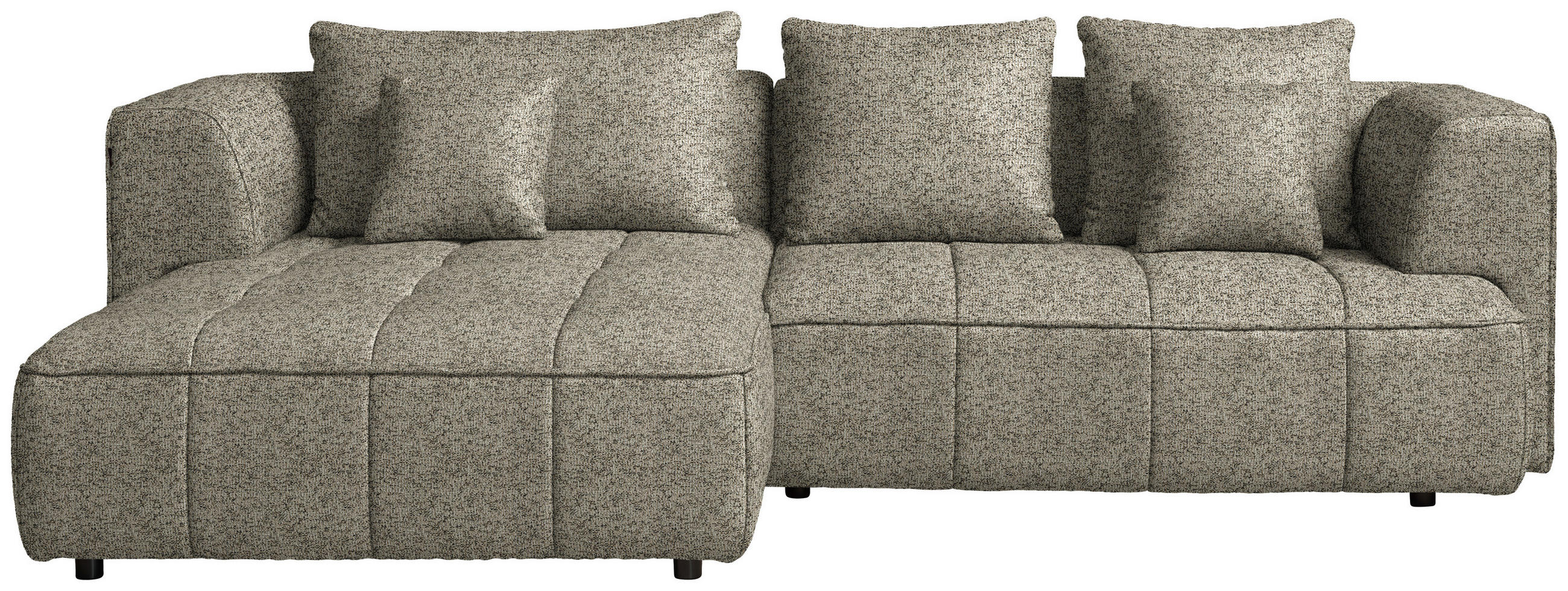 ECKSOFA Webstoff Hellbraun  - Hellbraun/Schwarz, Design, Kunststoff/Textil (188/288cm) - Welnova