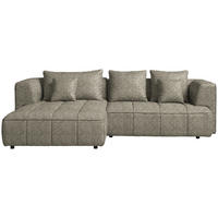 ECKSOFA Webstoff Hellbraun  - Hellbraun/Schwarz, Design, Kunststoff/Textil (188/288cm) - Welnova