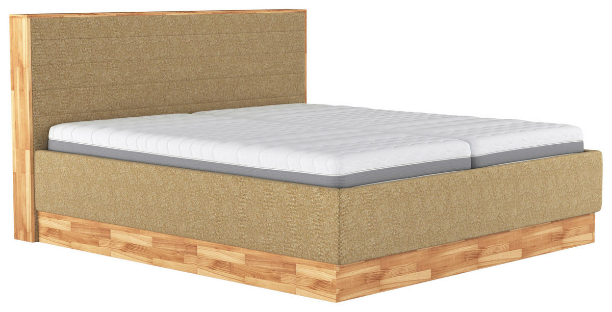 KÁRPITOZOTT ÁGY 180/200 cm  zöld  - fekete/zöld, Basics, faalapú anyag/textil (180/200cm) - Carryhome