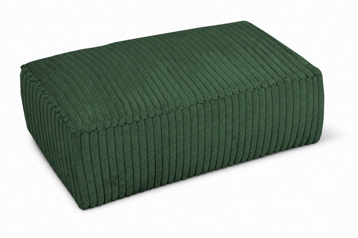 HOCKER in Textil, Holzwerkstoff Dunkelgrün  - Dunkelgrün/Schwarz, KONVENTIONELL, Holzwerkstoff/Kunststoff (105/43/65cm) - Livetastic