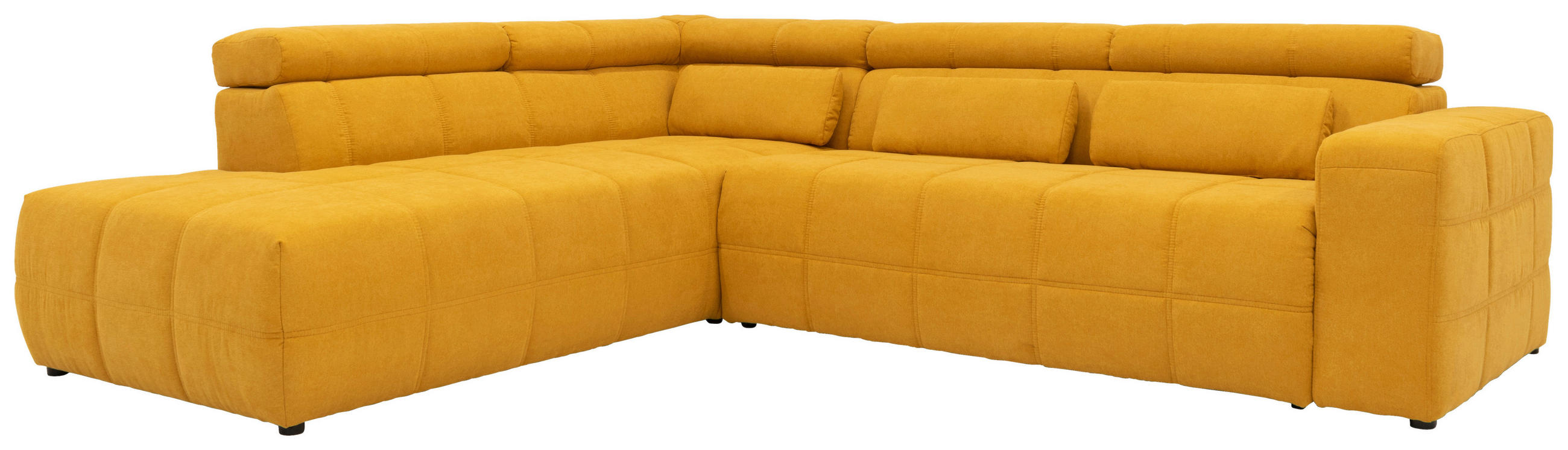 ECKSOFA Orange Mikrofaser - Schwarz/Orange, Design, Kunststoff/Textil (228/275cm) - MID.YOU