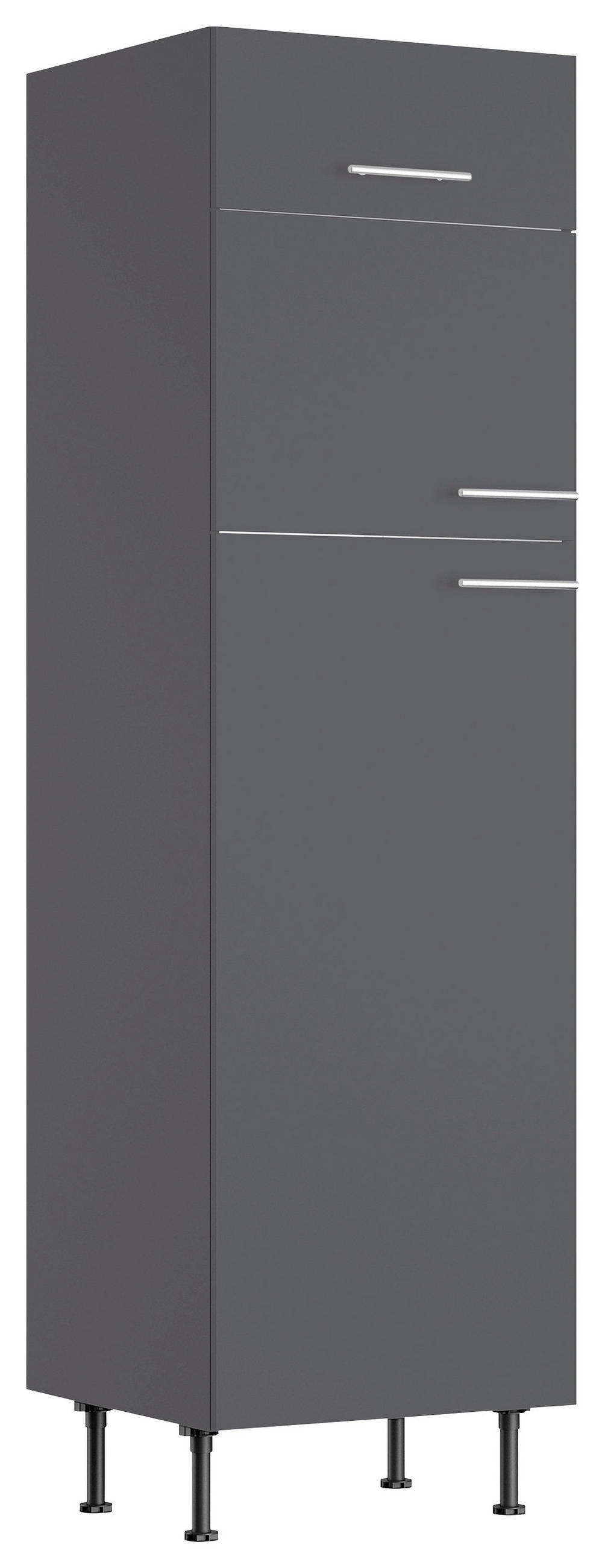 GERÄTEUMBAUSCHRANK 60/211,8/58,1 cm  in Anthrazit  - Edelstahlfarben/Anthrazit, Basics, Holzwerkstoff/Metall (60/211,8/58,1cm) - Optifit