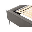 POLSTERBETT gepolstertes Kopfteil, Lattenrost, Bettkasten Grau 160/200 cm  - Schwarzchrom/Grau, KONVENTIONELL, Leder/Holz (160/200cm) - Esposa