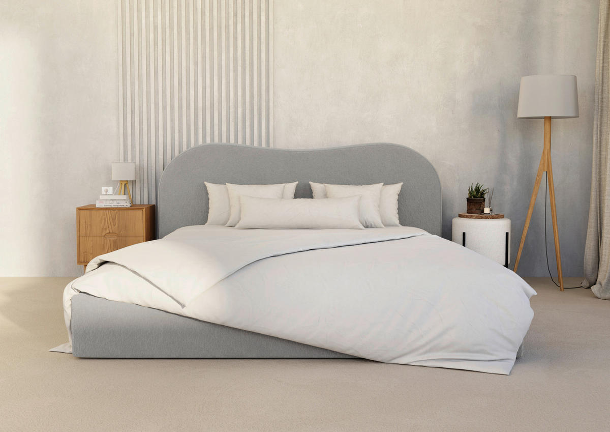 POLSTERBETT Lattenrost, Bettkasten 180/200 cm  in Silberfarben  - Silberfarben/Schwarz, Design, Holz/Textil (180/200cm) - Boxxx