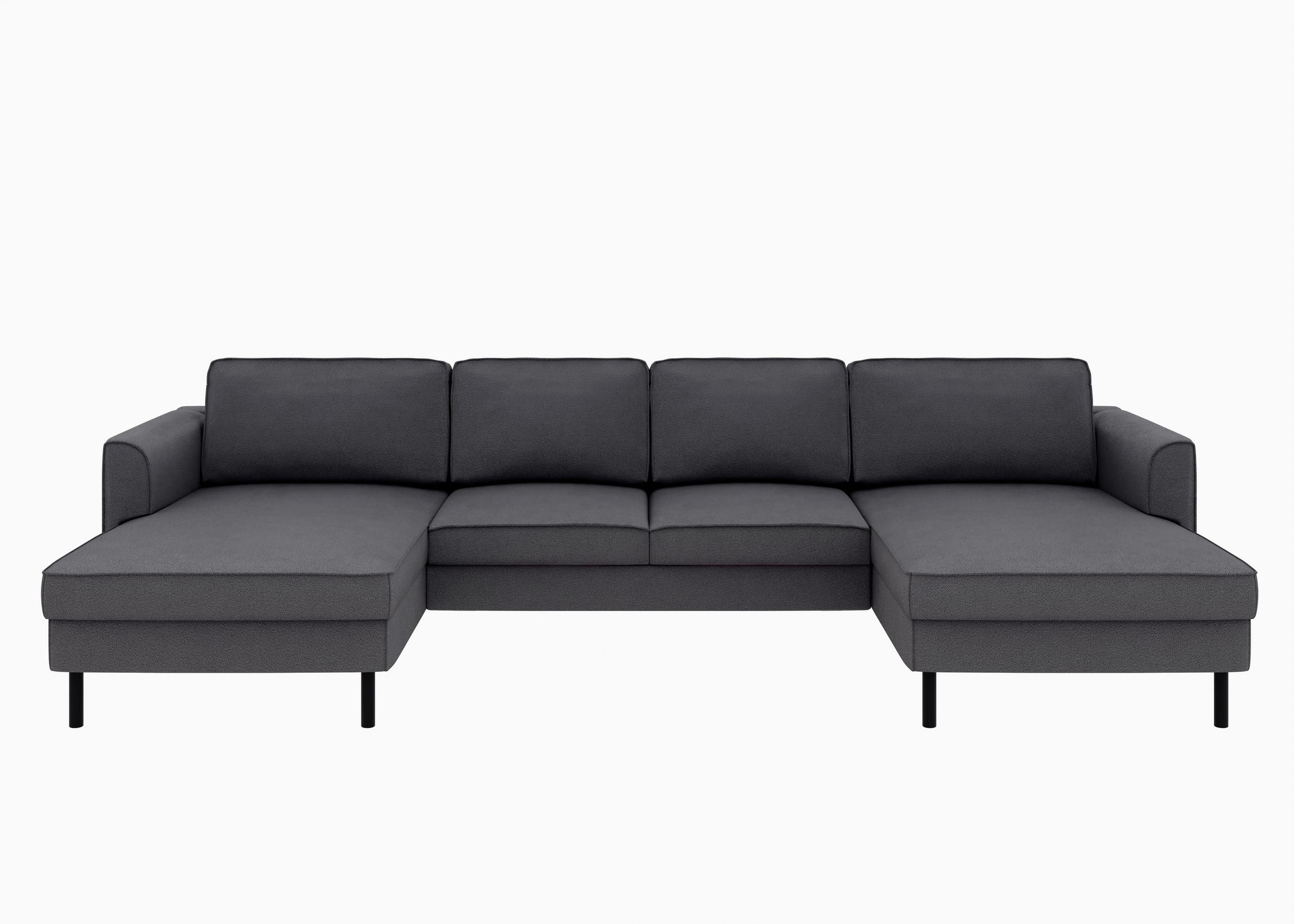 Thumbnail - Trendmanufaktur Wohnlandschaft, Anthrazit, Textil, 6-Sitzer, U-Form, 306x161 cm, Made in Europe, Stoffauswahl, Sitzquali...