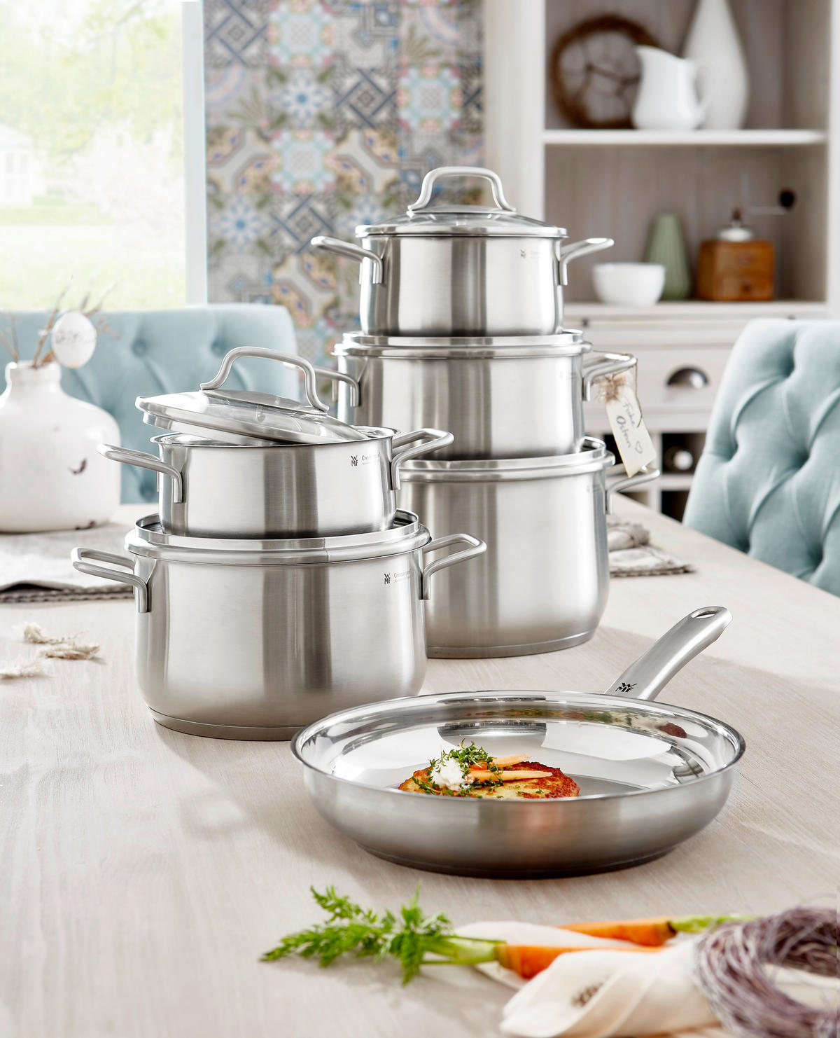 KOCHTOPFSET Brilliant 6-teilig  - Klar/Edelstahlfarben, Basics, Glas/Metall - WMF