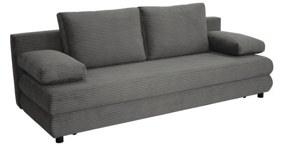 SCHLAFSOFA Taras  mit Stoffauswahl Cord Dunkelgrau  - Dunkelgrau/Schwarz, Design, Kunststoff/Textil (197/77/81cm) - Xora