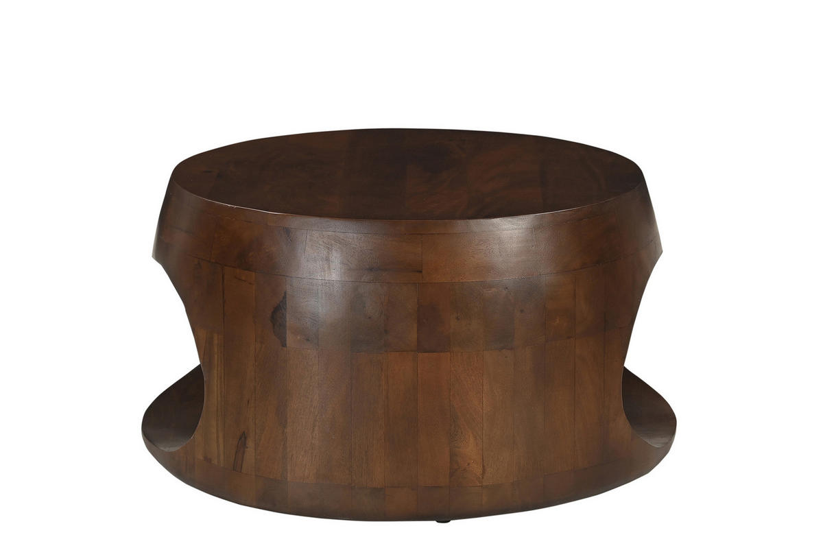 COUCHTISCH Mangoholz massiv 75/75/38 cm rund Braun  - Braun, Design, Holz (75/75/38cm) - MID.YOU