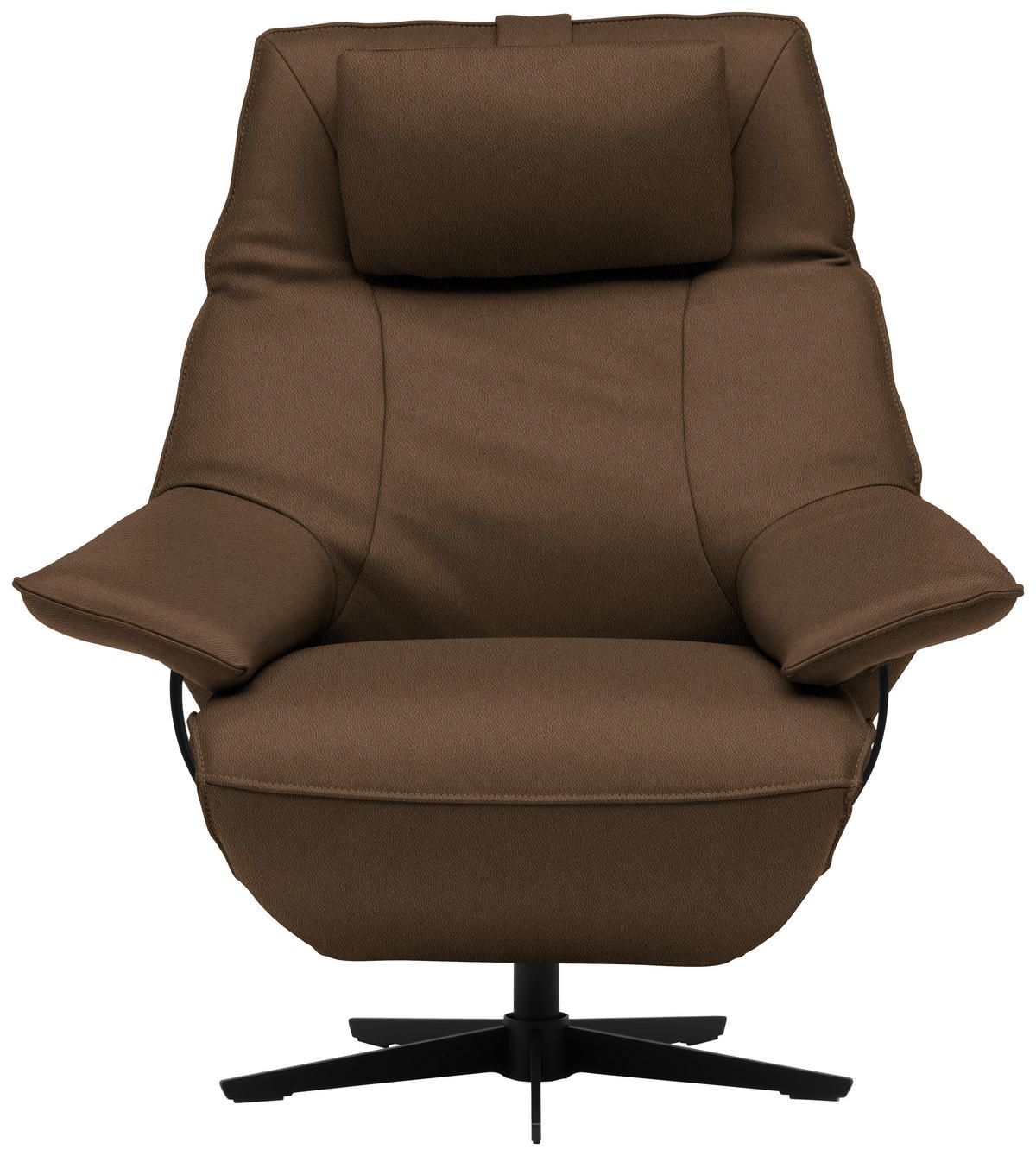 RELAXSESSEL in Leder Khaki  - Khaki/Schwarz, Design, Leder/Metall (92/79/82cm) - Dieter Knoll