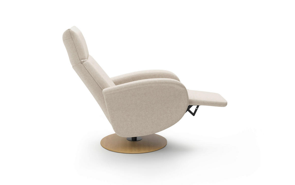 RELAXSESSEL Flachgewebe Kopfteilverstellung, Rücken echt    - Eichefarben/Creme, KONVENTIONELL, Holzwerkstoff/Textil (75/112/82cm) - Sit & More