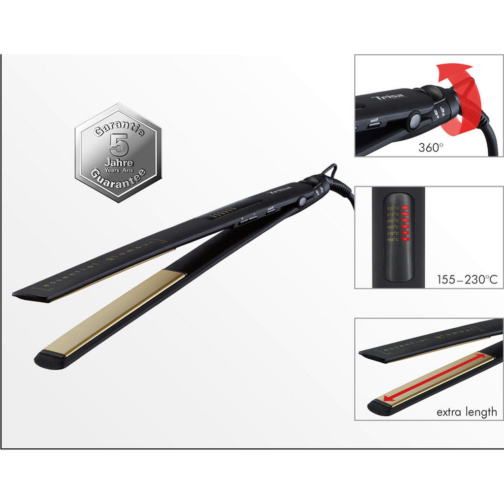 Thumbnail - Glätteisen, Schwarz, Gold, Kunststoff, 3.2x2.8x34 cm, Fsc, Bereitschaftsanzeige, Freizeit, Wellness, Körperpflege, Kosme...