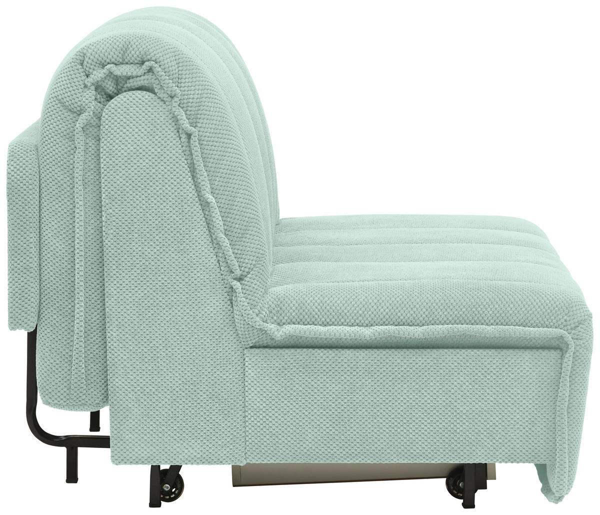 SCHLAFSOFA  mit Liegefunktion Velours Mintgrün  - Schwarz/Mintgrün, Design, Kunststoff/Textil (148/88/110cm) - Livetastic