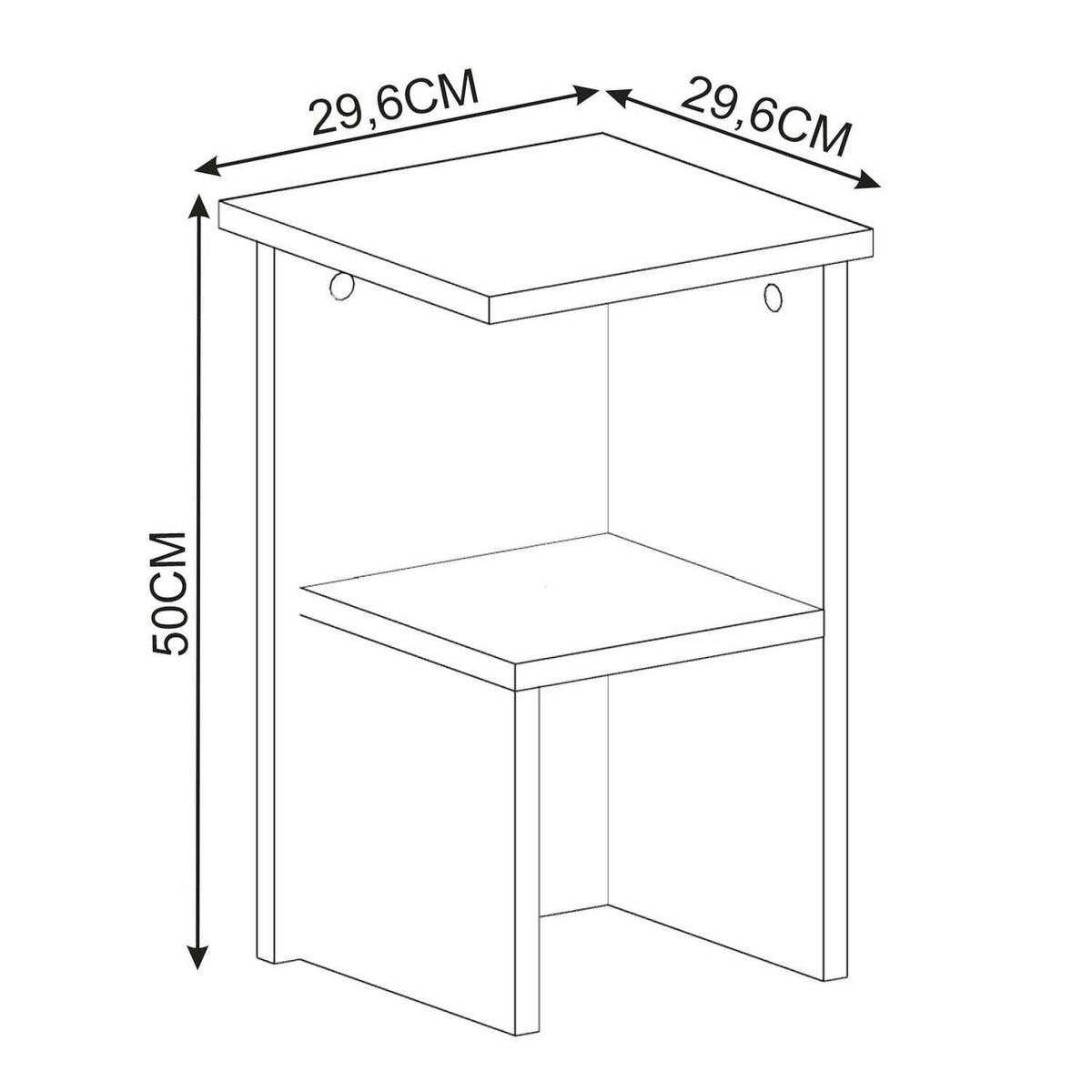 NACHTTISCH 29,6/50/29,6 cm  - Eichefarben, Design, Holzwerkstoff (29,6/50/29,6cm) - Livetastic