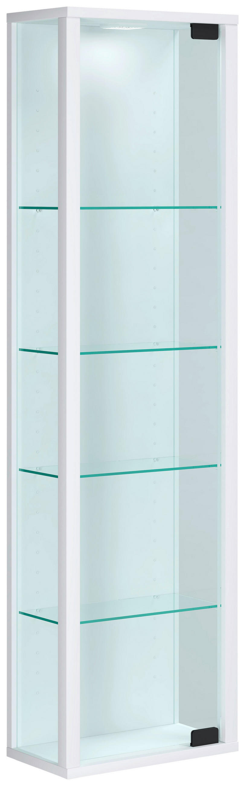 VISEČA VITRINA, bela - črna/bela, Design, umetna masa/steklo (33/113/18cm) - MID.YOU