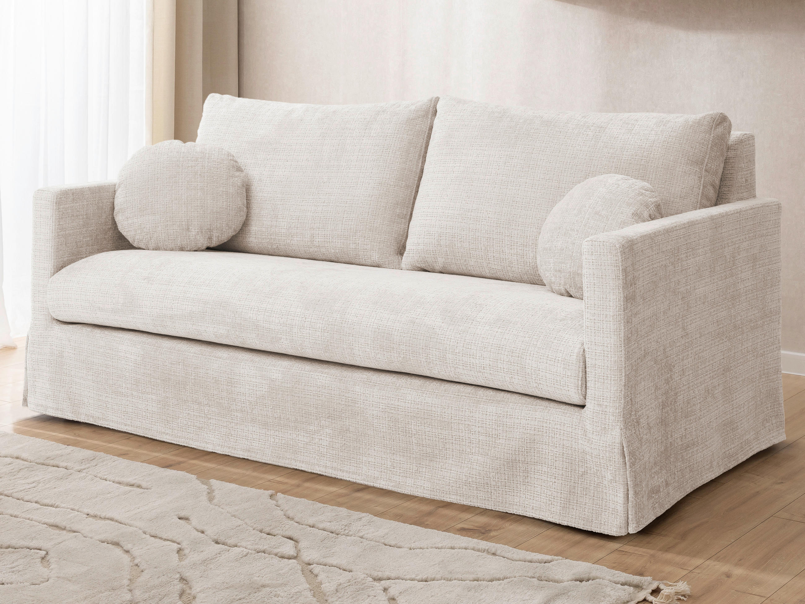 3-SITZER-BEZUG - Creme, Design, Textil (195/89/95cm) - P & B