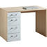 SCHREIBTISCH Eschefarben, Weiß - Eschefarben/Silberfarben, Design, Holz/Kunststoff (110/74/60cm) - Carryhome