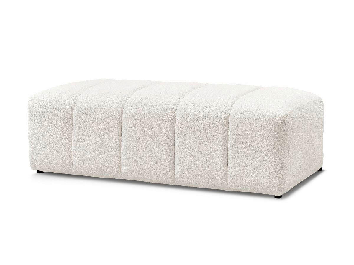 HOCKER ANNECY Bouclé Weiß  - Schwarz/Weiß, MODERN, Kunststoff/Textil (140/45/70cm)