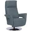 RELAXSESSEL in Leder Blaugrau  - Edelstahlfarben/Blaugrau, Design, Leder/Metall (83/112/87-174cm) - Valdera