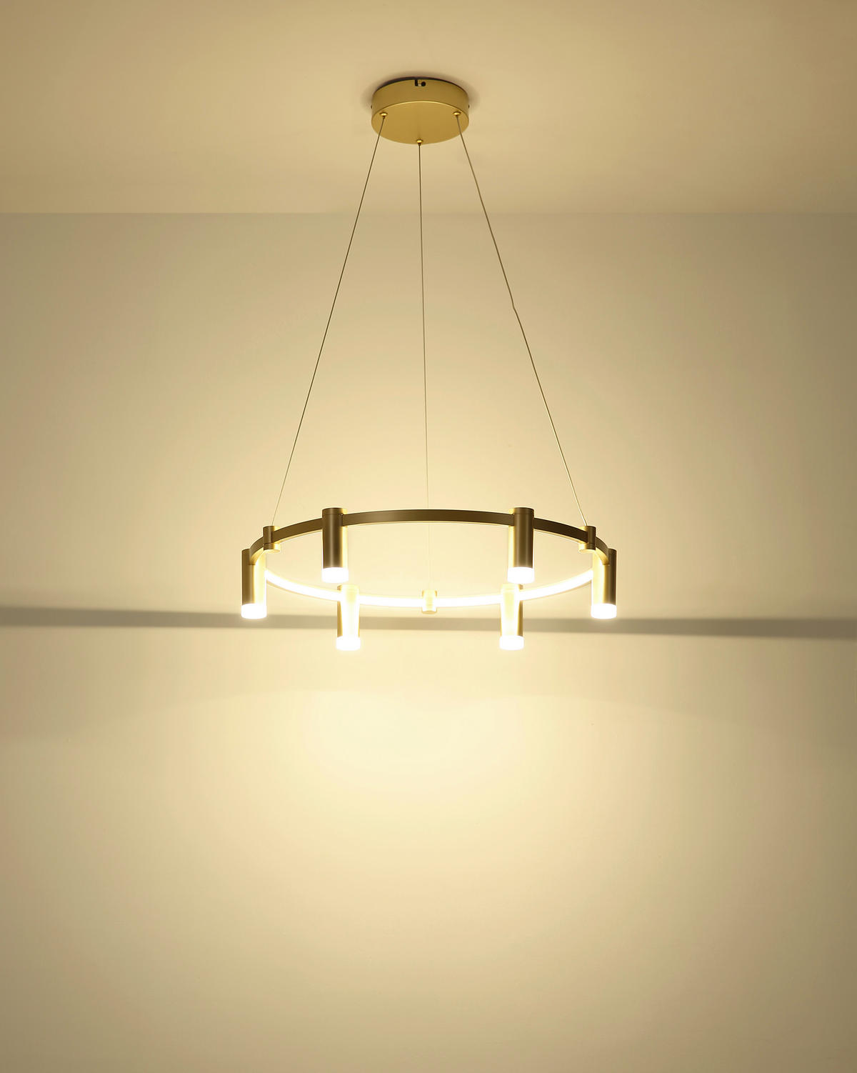 LED-HÄNGELEUCHTE 62/120 cm  - Transparent/Goldfarben, Design, Kunststoff/Metall (62/120cm) - Globo