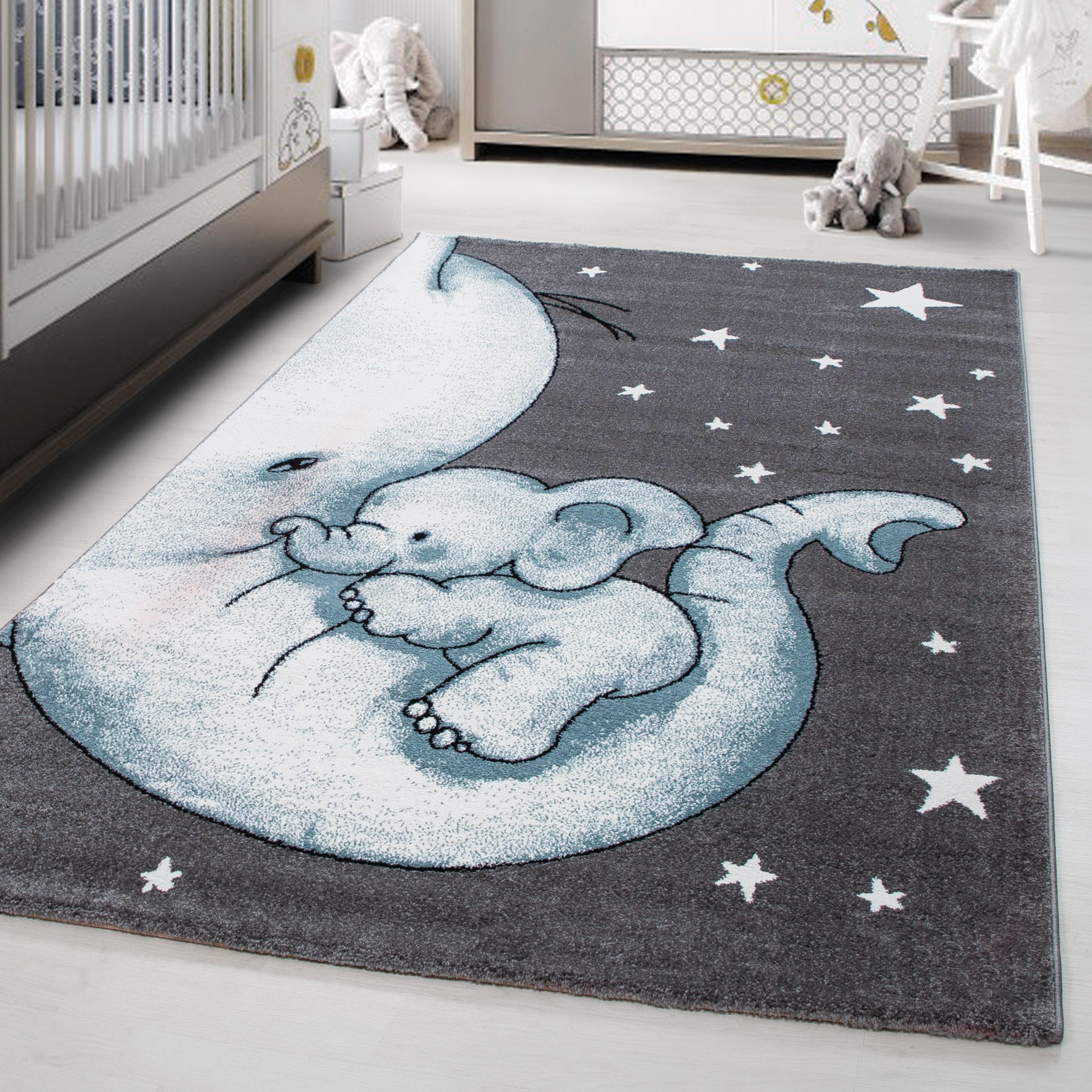 BARNMATTA 80/150 cm Kids 560  - vit/blå, Trend, textil (80/150cm) - Ben'n'jen