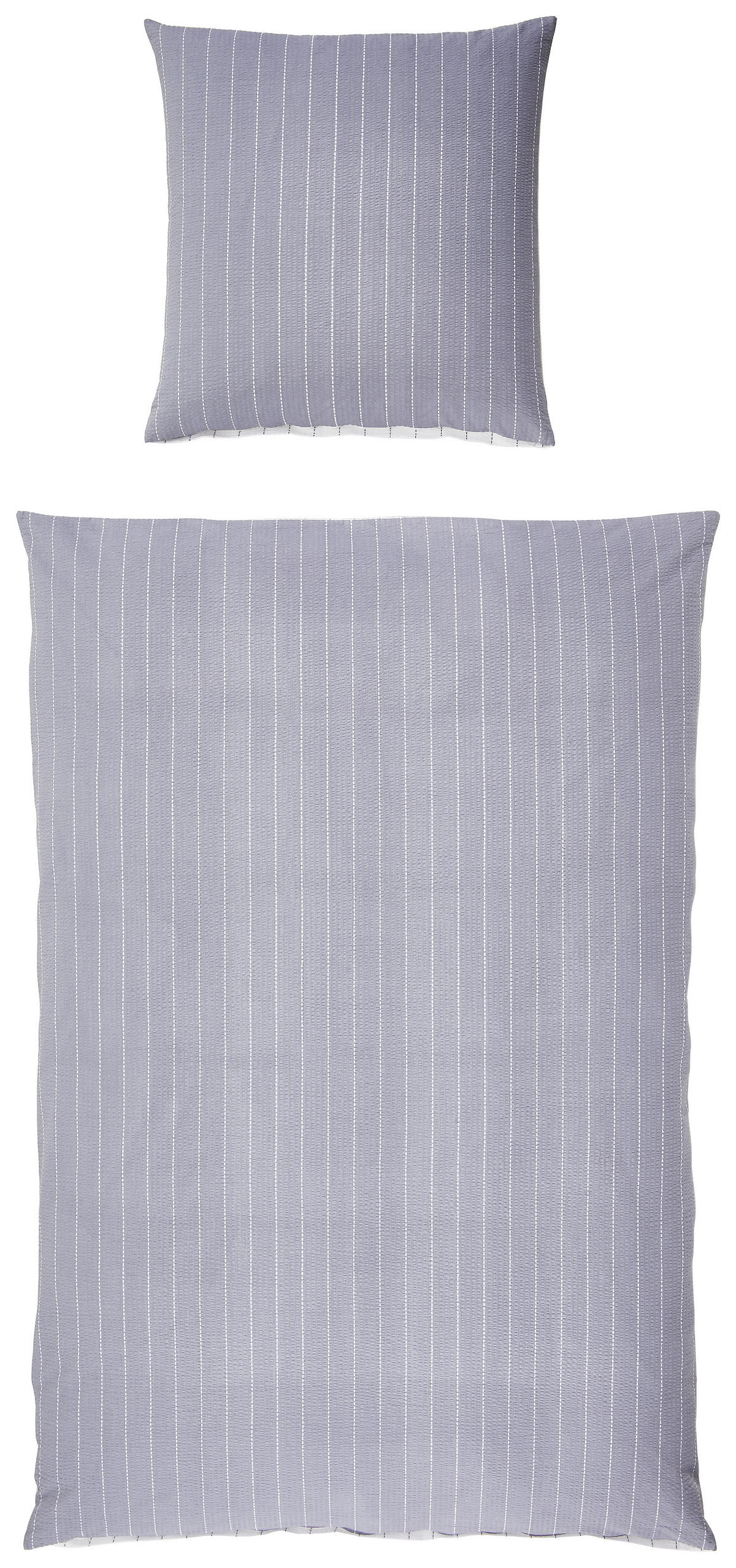 WENDEBETTWÄSCHE TANGO Seersucker 135/200 cm  - Silberfarben, Basics, Textil (135/200cm) - Janine