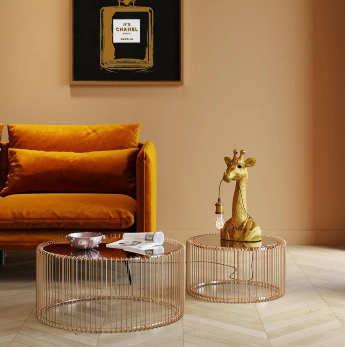 TISCHLEUCHTE 26/50/23,5 cm   - Goldfarben, LIFESTYLE, Kunststoff (26/50/23,5cm) - Kare-Design