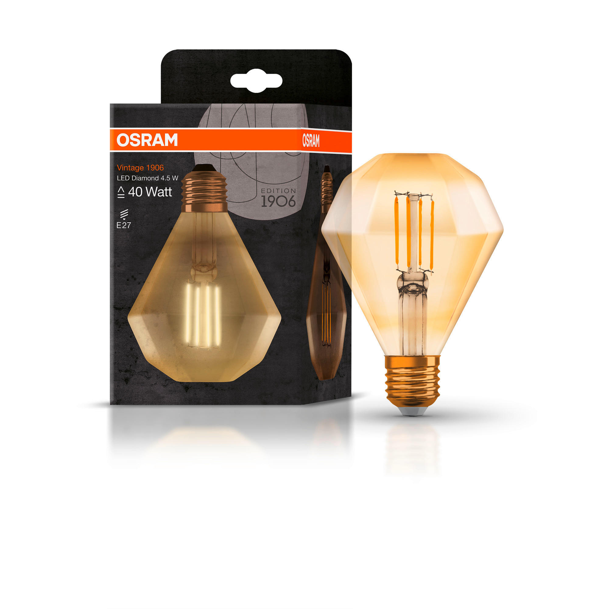 LED-LEUCHTMITTEL   E27 4 W 470 lm  - Goldfarben, Basics, Glas (11cm) - Osram