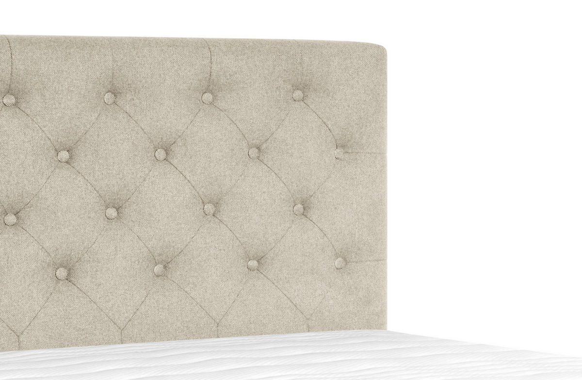 BOXSPRINGBETT 140/200 cm,  in Beige, Matratze, Topper, H3 + H5 = fest + hart  - Beige/Silberfarben, KONVENTIONELL, Textil/Metall (140/200cm) - Welnova