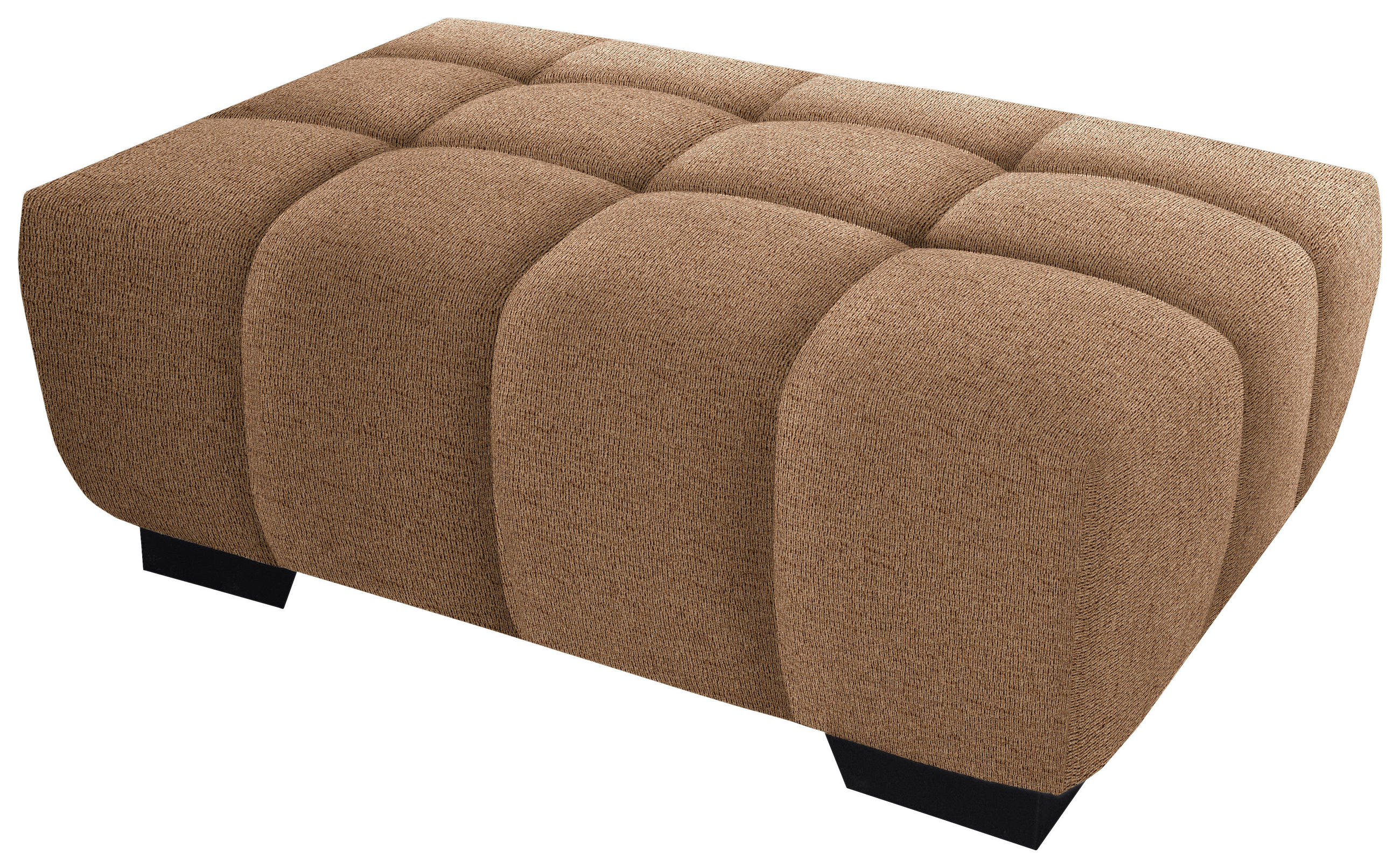 HOCKER in Textil Orange  - Schwarz/Orange, Konventionell, Textil/Metall (106/40/72cm) - Hom`in