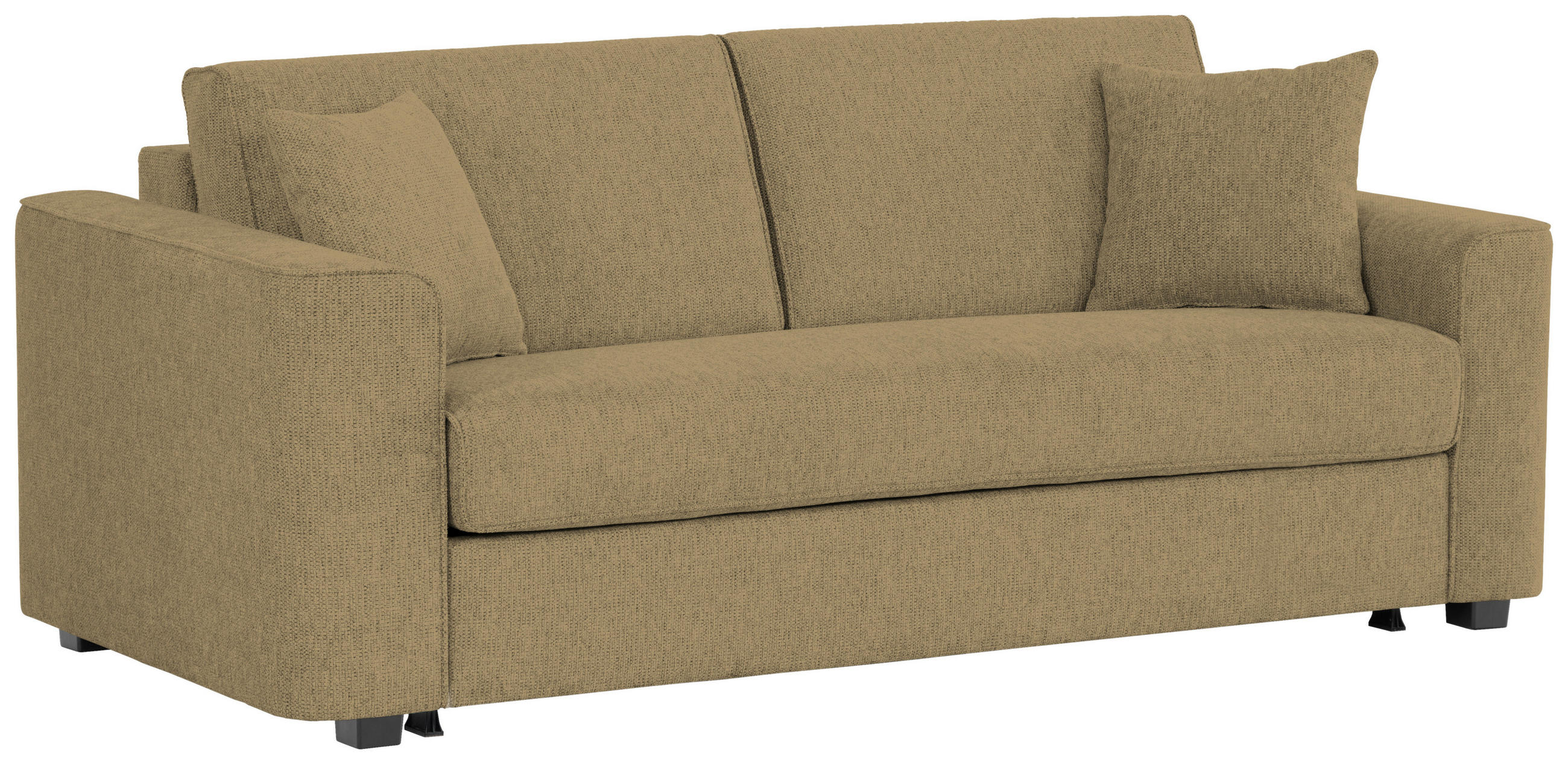 SCHLAFSOFA Webstoff Olivgrün  - Schwarz/Olivgrün, Design, Kunststoff/Textil (205/83/100cm) - Xora