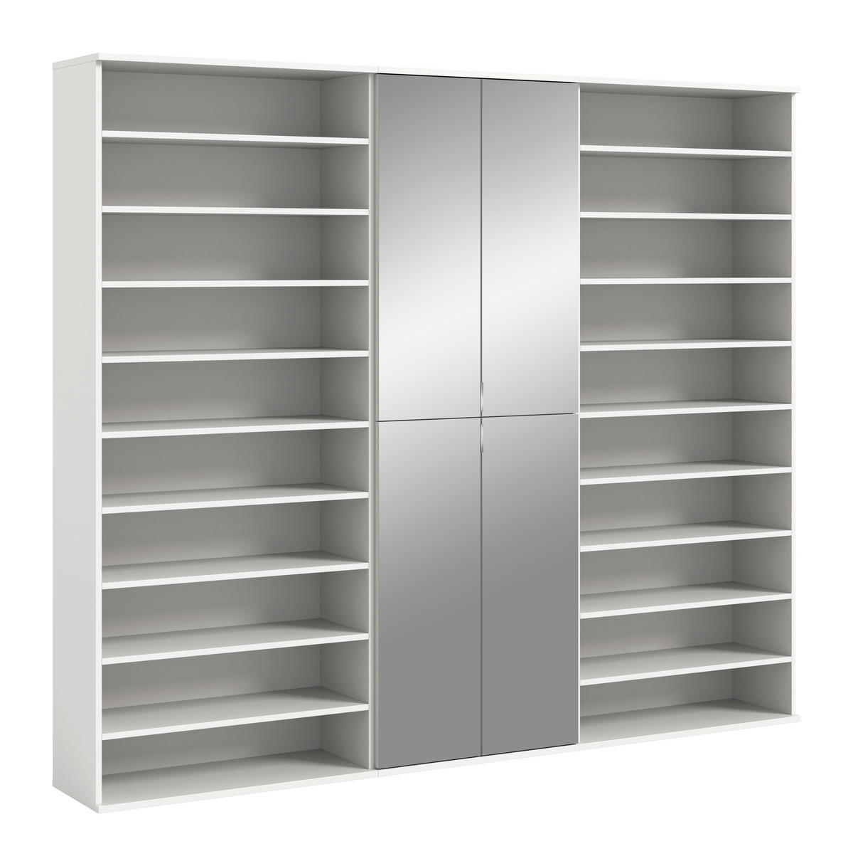 GARDEROBE 3-teilig 222/193/34 cm  - Weiss Hochglanz/Weiss, Design, Holzwerkstoff (222/193/34cm) - Livetastic