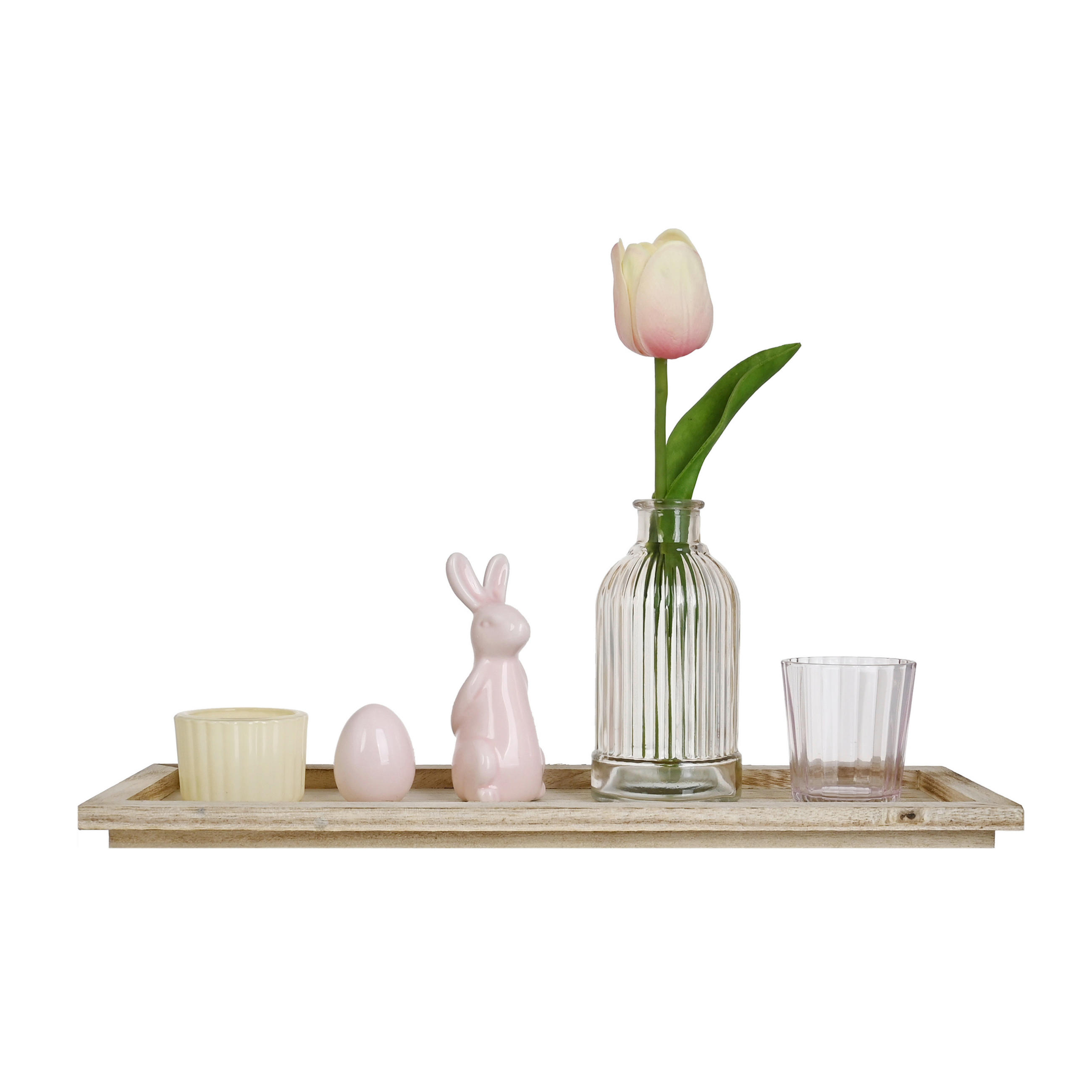 KERZENHALTER-SET - Multicolor, LIFESTYLE, Glas/Holz (36/12,5/14cm)