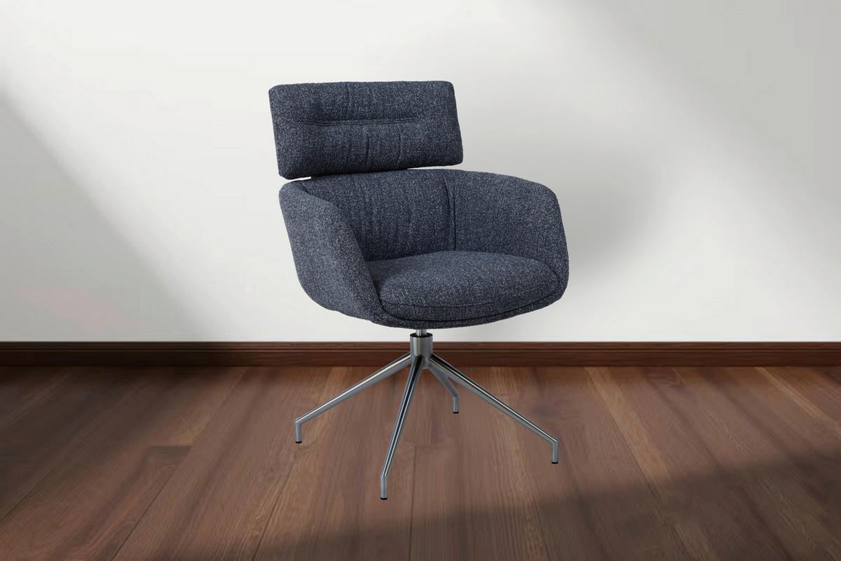 ARMLEHNSTUHL  Sitzfläche 360° drehbar, automatische Rückholfunktion Webstoff  Edelstahlfarben, Dunkelgrau  - Edelstahlfarben/Dunkelgrau, Design, Textil/Metall (62/92/66cm) - Dieter Knoll