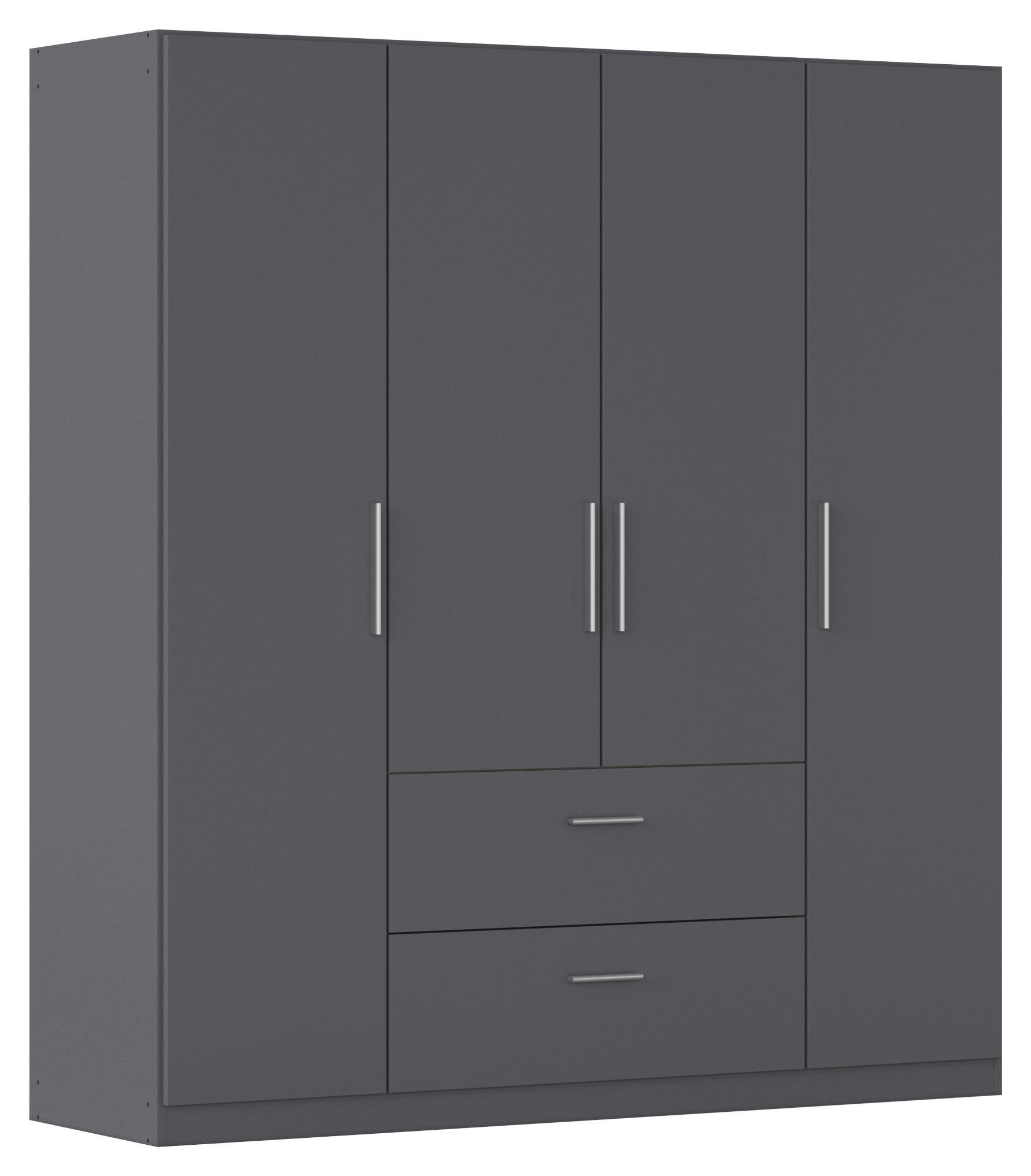 DREHTÜRENSCHRANK 181/210/54 cm,  in Grau, 4-türig  - Alufarben/Grau, KONVENTIONELL, Holzwerkstoff/Kunststoff (181/210/54cm) - home24