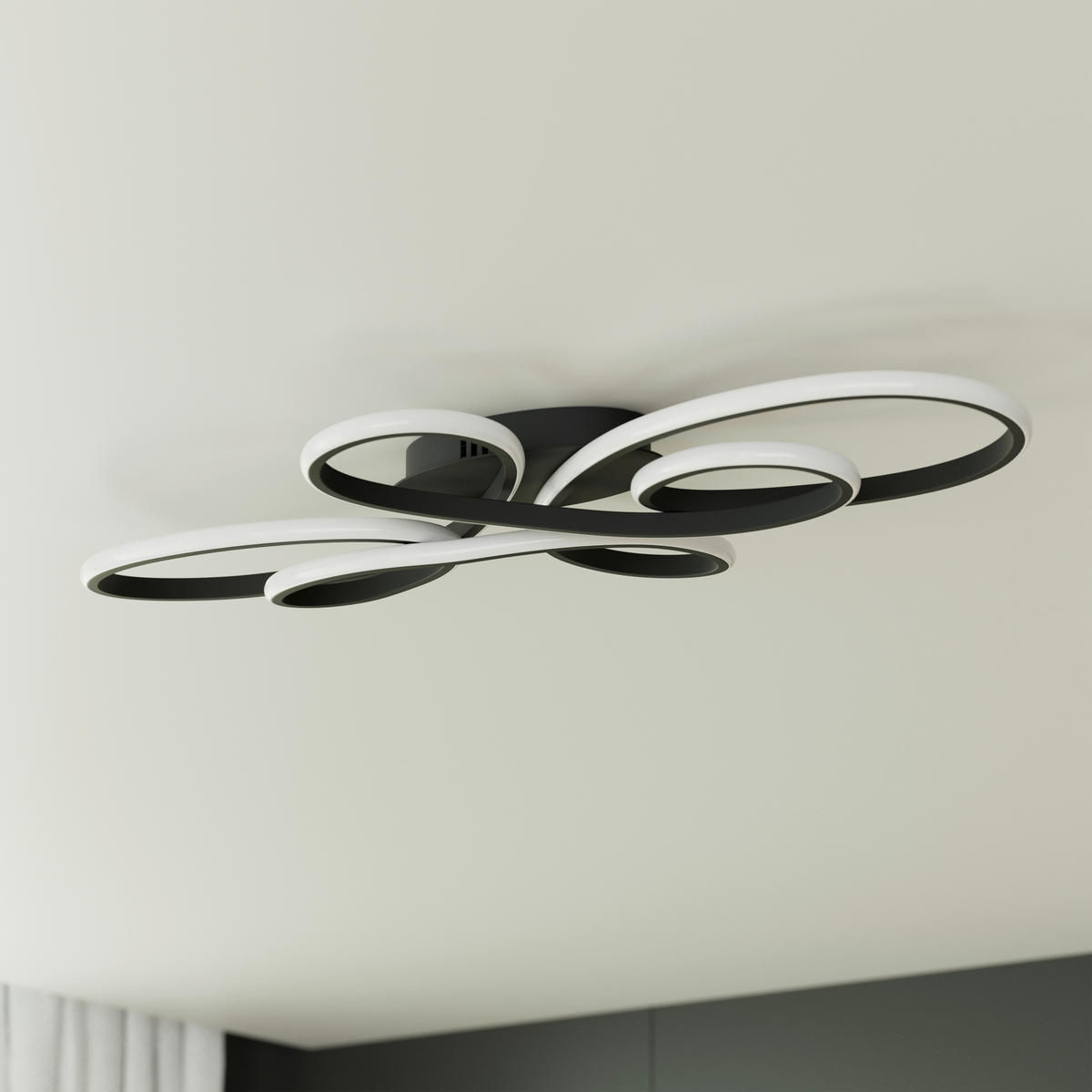 LED SVJETILJKA STROPNA Matar  - crna, Design, metal/plastika (88cm) - Novel