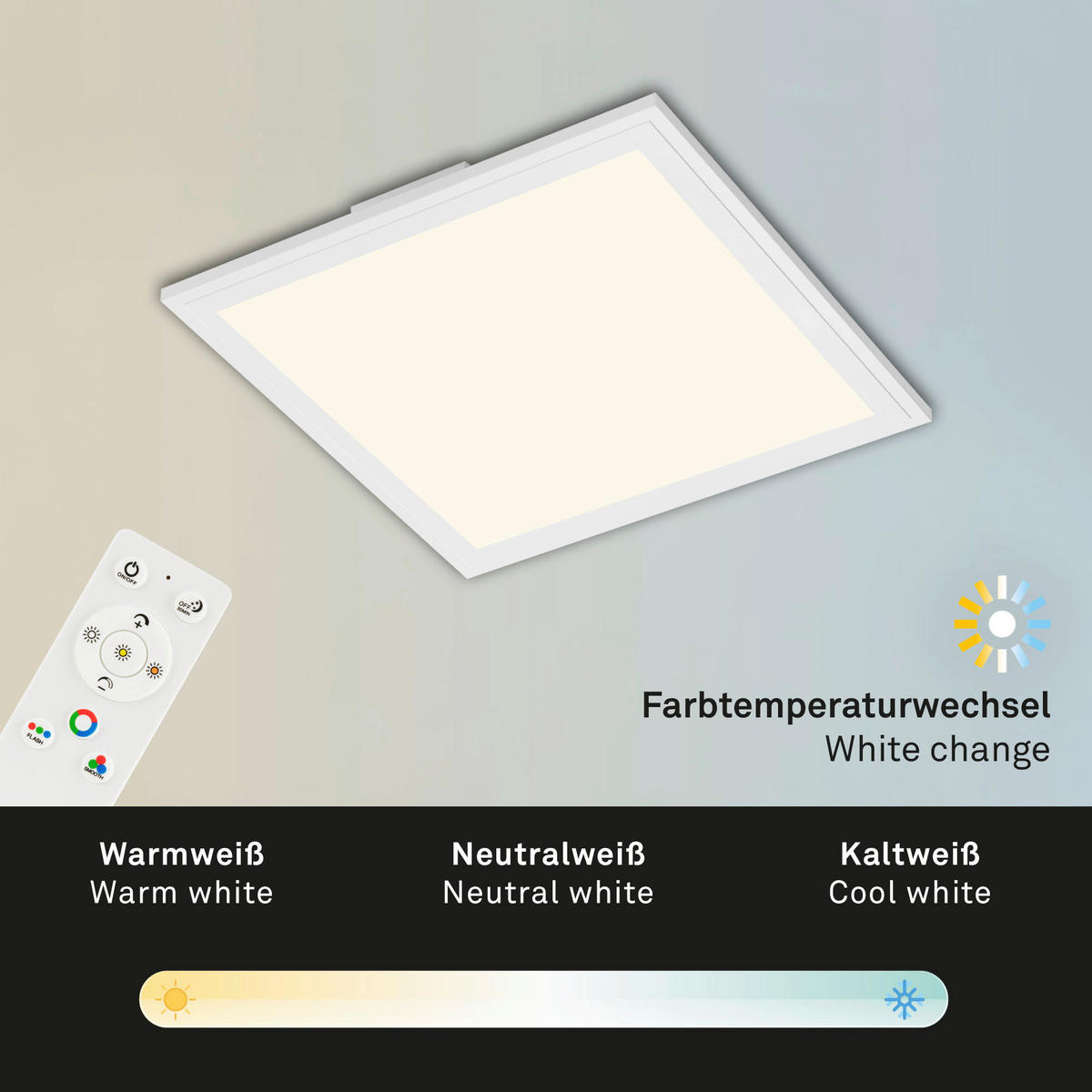 LED PANEL - bela, Osnovno, plastika (29,6/29,6/5,8cm)