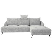 ECKSOFA in Webstoff Hellgrau  - Hellgrau/Schwarz, Konventionell, Textil/Metall (293/183cm) - Carryhome