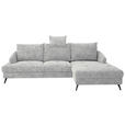 ECKSOFA in Webstoff Hellgrau  - Hellgrau/Schwarz, KONVENTIONELL, Textil/Metall (293/183cm) - Carryhome