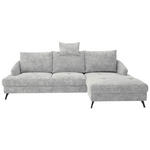 ECKSOFA in Webstoff Hellgrau  - Hellgrau/Schwarz, KONVENTIONELL, Textil/Metall (293/183cm) - Carryhome